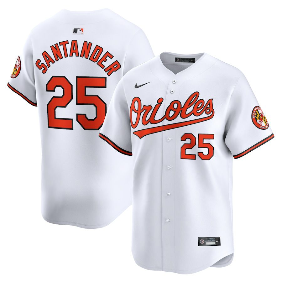 Men Baltimore Orioles 25 Anthony Santander Nike White Home Limited Player MLB Jersey